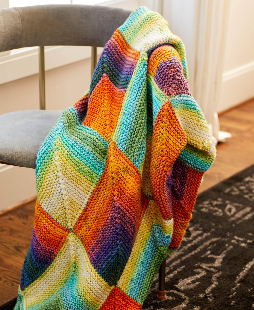 Colorful Checkerboard Throw Premier Yarns