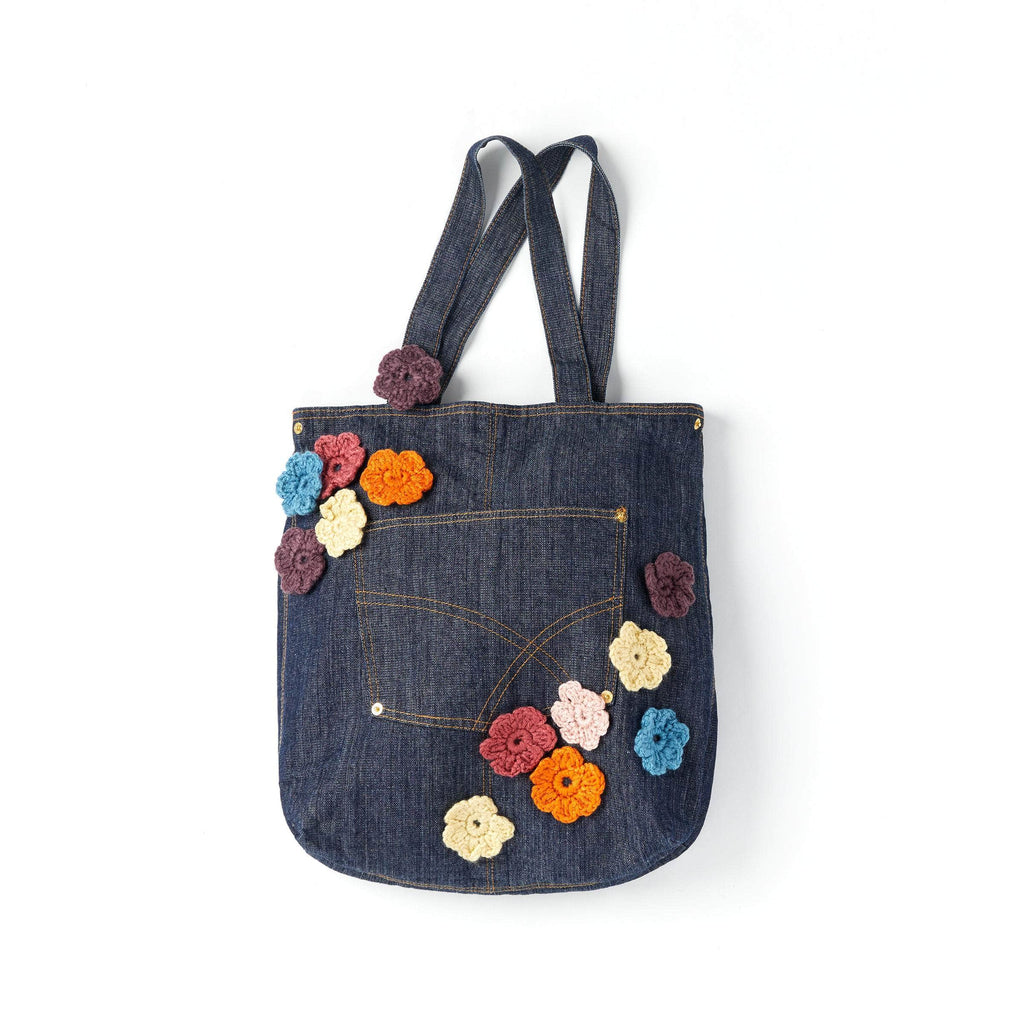 Hand Painted Floral Pattern in Teal & Navy Blue Tote Bag by