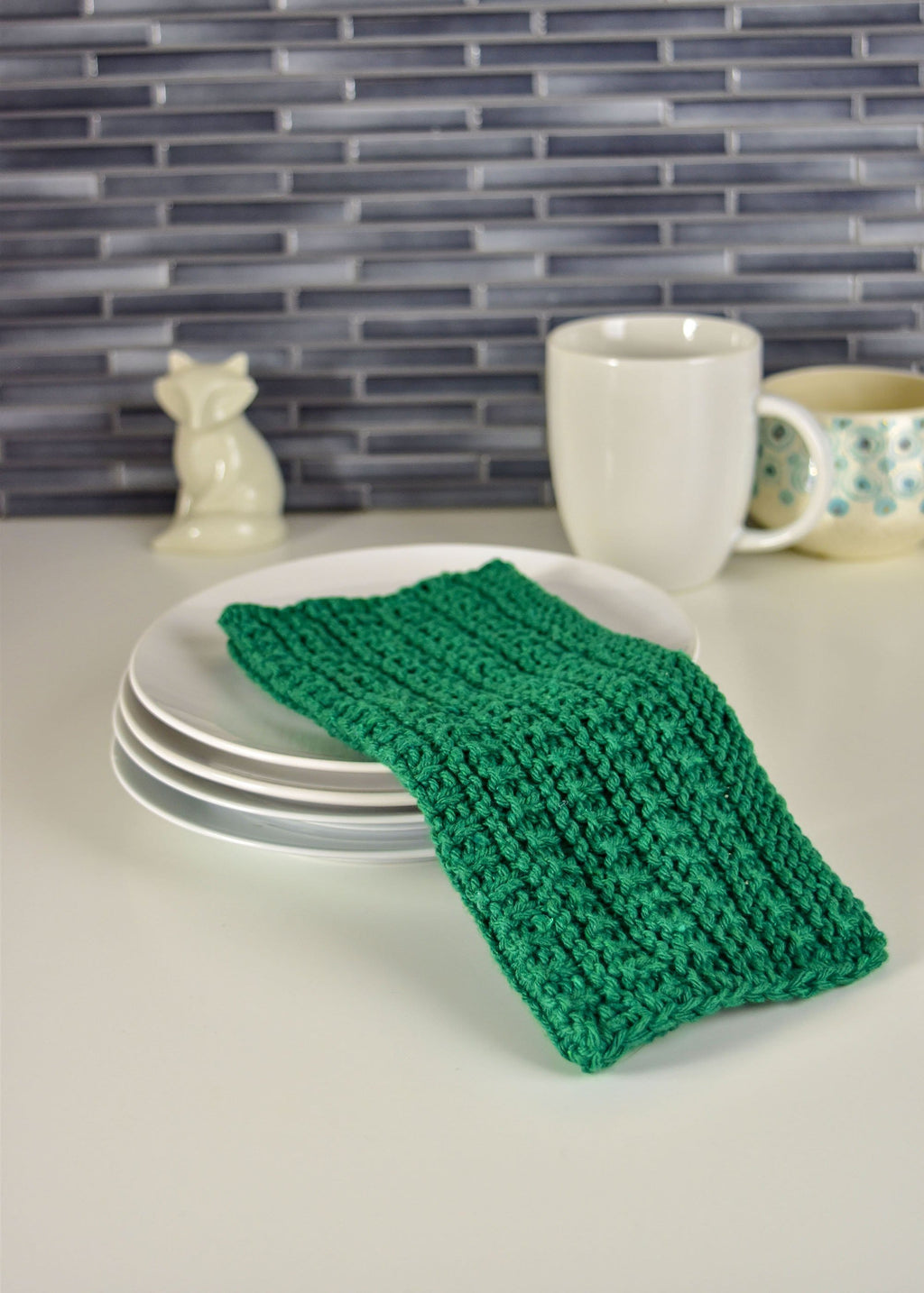 Bars & Rib Knit Washcloth Premier Yarns