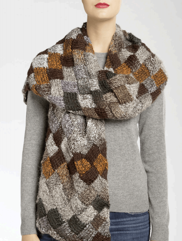 イラン、シルクラグ/サイズ:42x100cm....ir34. Isaac Mizrahi® Craft™ Skyscraper Entrelac Scarf – Premier Yarns