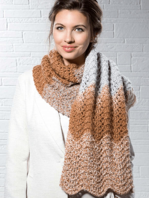 ripple scarf crochet pattern free