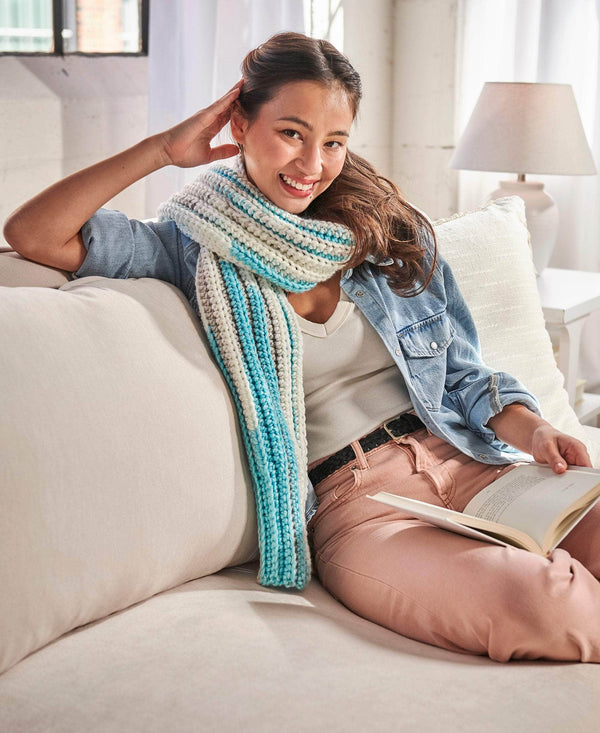 Ribbed Bluebell Scarf