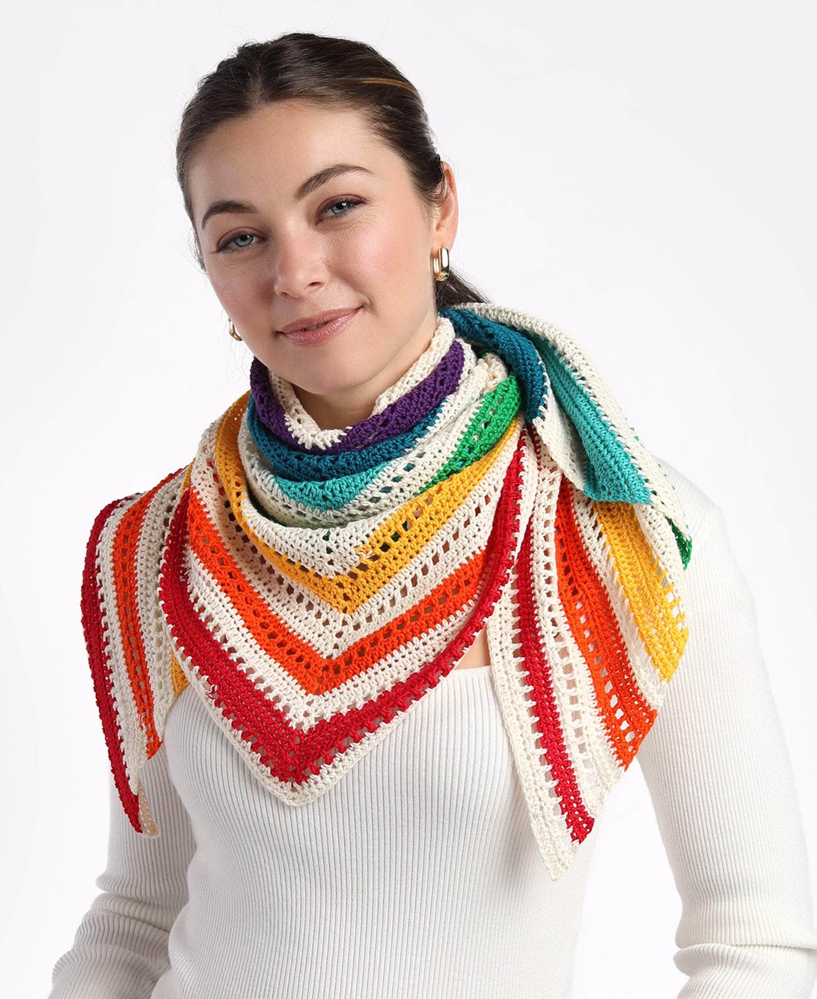 Stripes and Eyelet Shawl – Premier Yarns