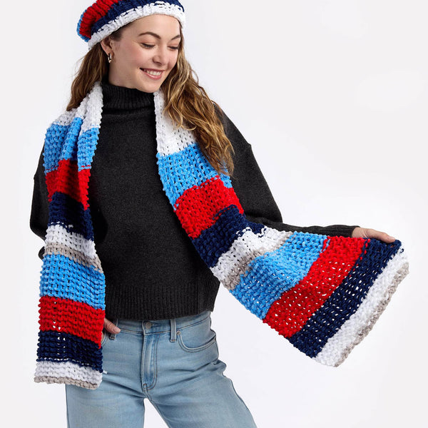 帽子 mix knit scarf 2174-
