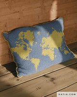 Azulejo Speckled Fall + World Map Cushions Cushion