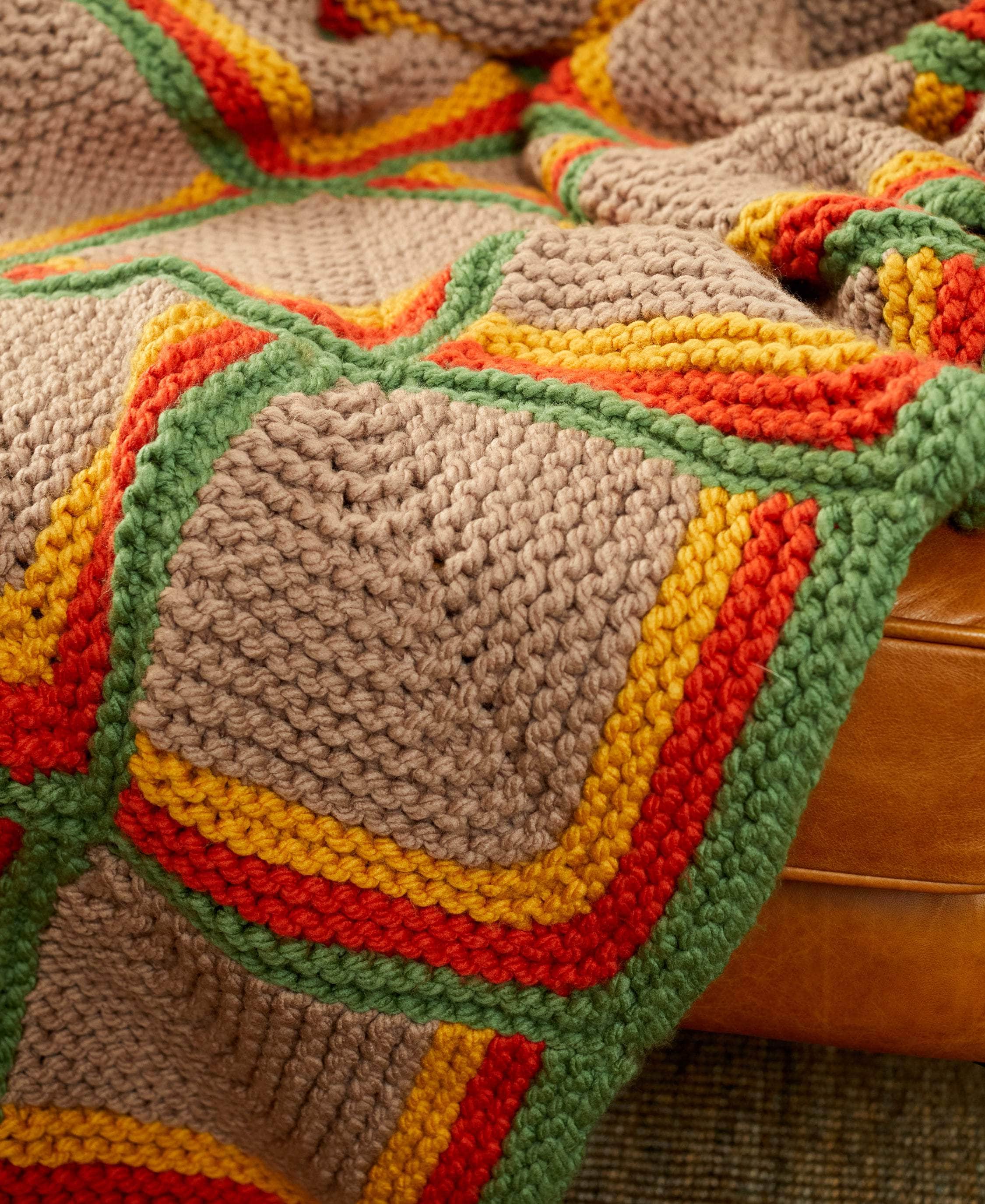 Knit Mitered Throw – Premier Yarns