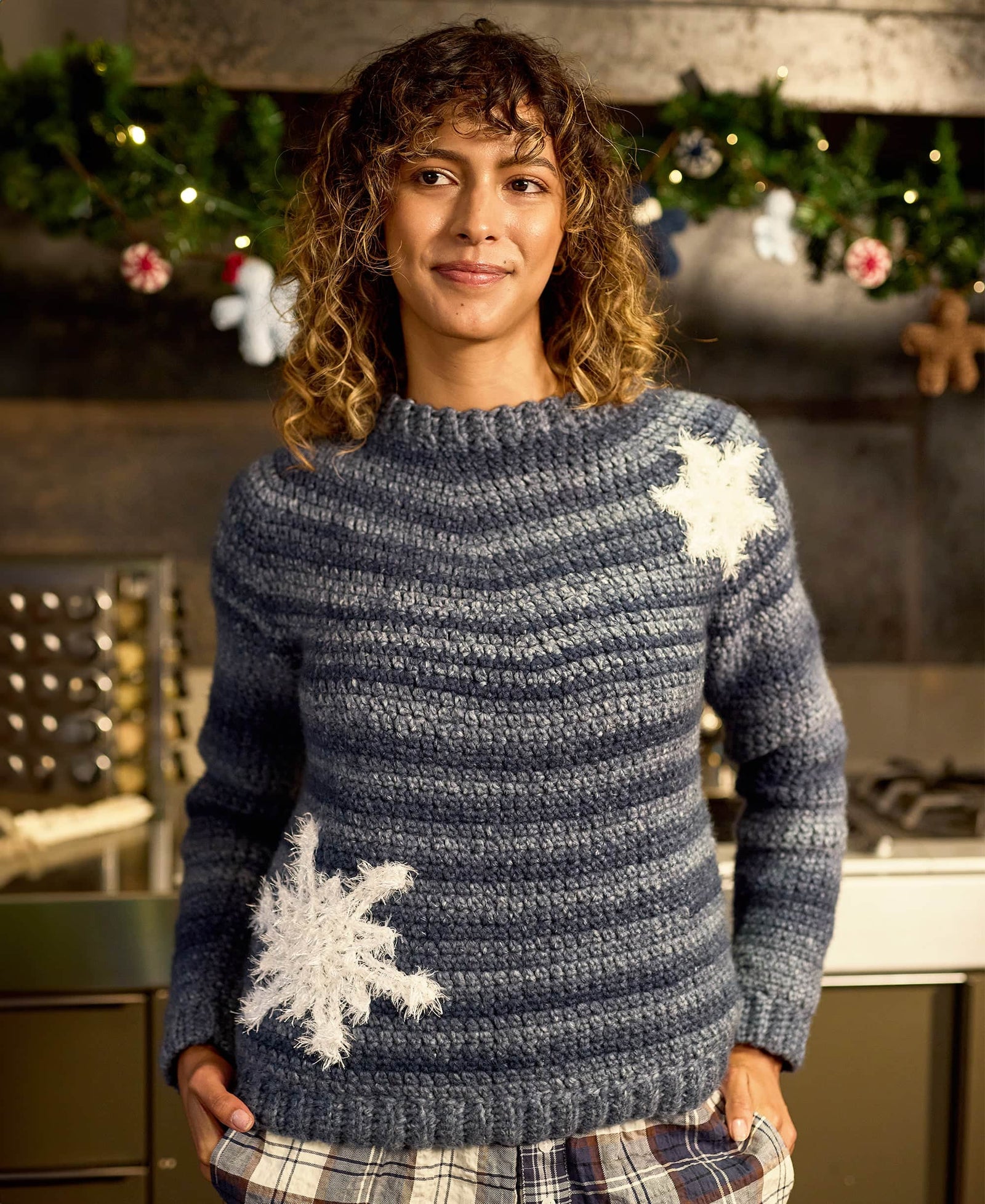 Snowy Days Sweater crochet pattern by Premier Yarns