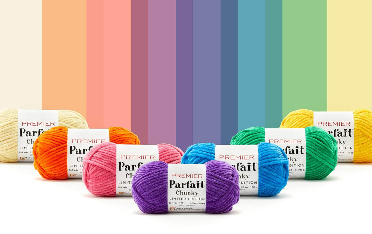 Image displaying new limited edition colors of Premier Parfait Chunky Yarn