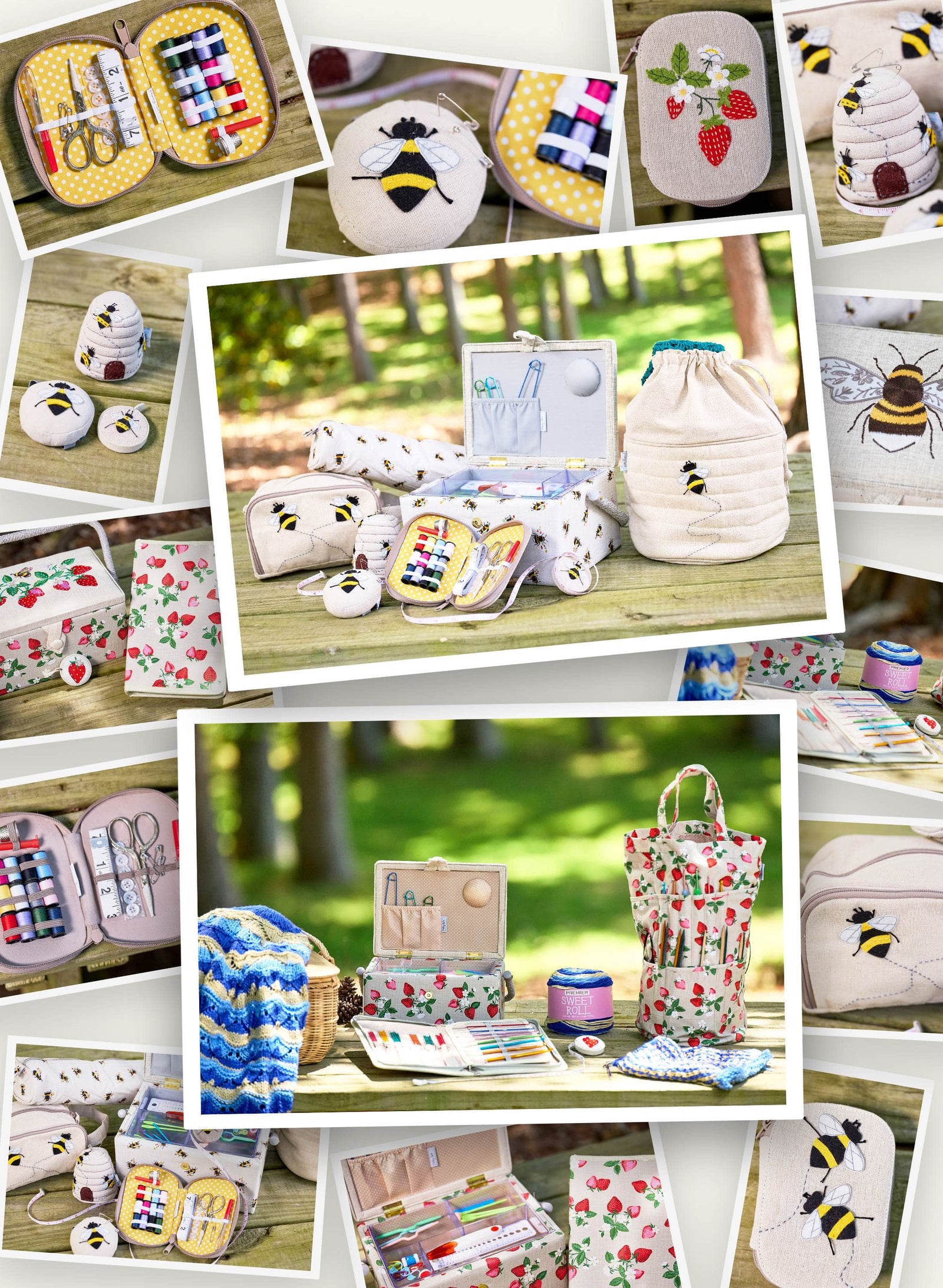 Collage of photos featuring two different crafting sets from Hobby Crafts