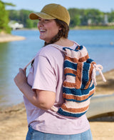 Textured Striped Backpack