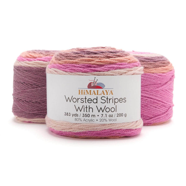 Worsted Stripes and Wool Bag of 3