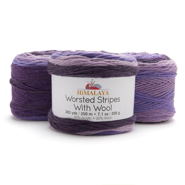 Worsted Stripes and Wool Bag of 3