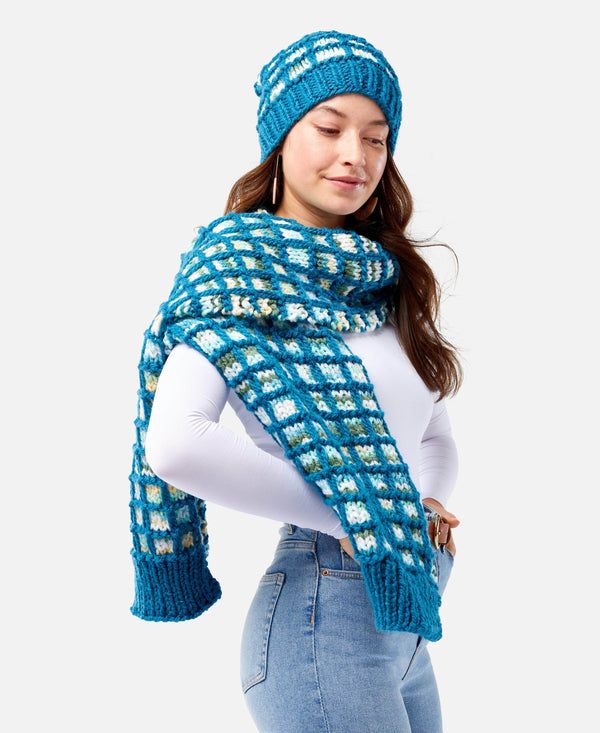 Slip Stitch Boxes Hat and Scarf