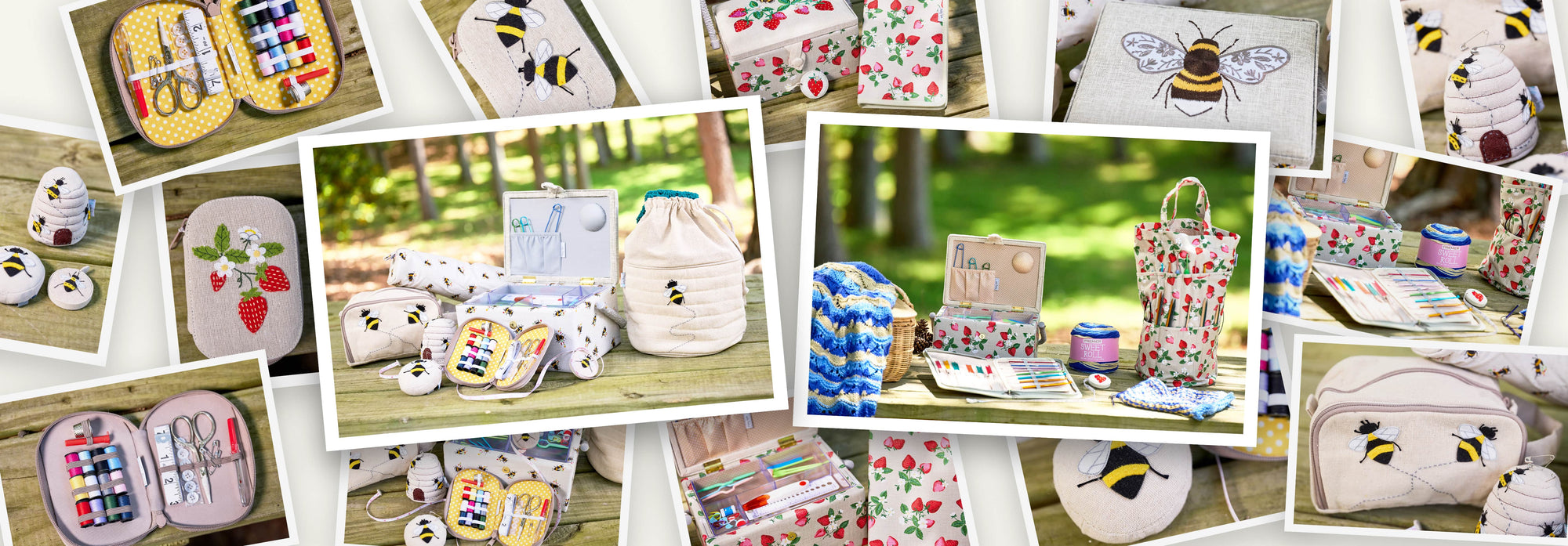 Collage of photos featuring two different crafting sets from Hobby Crafts