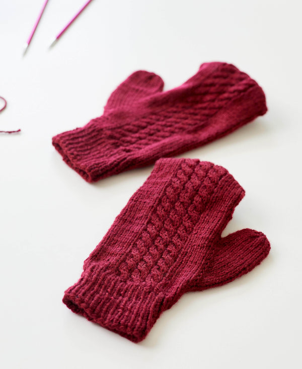 Twisty Cable Mitts or Mittens