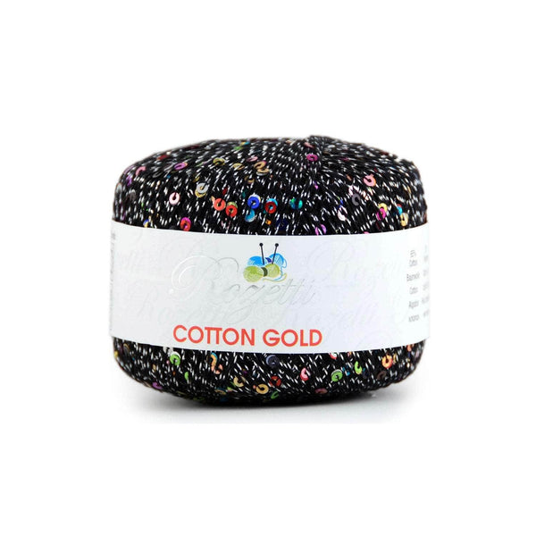 Cotton Gold 1094 Black with Multi Sequins