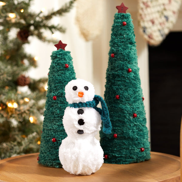 Snowman and Pine Trees