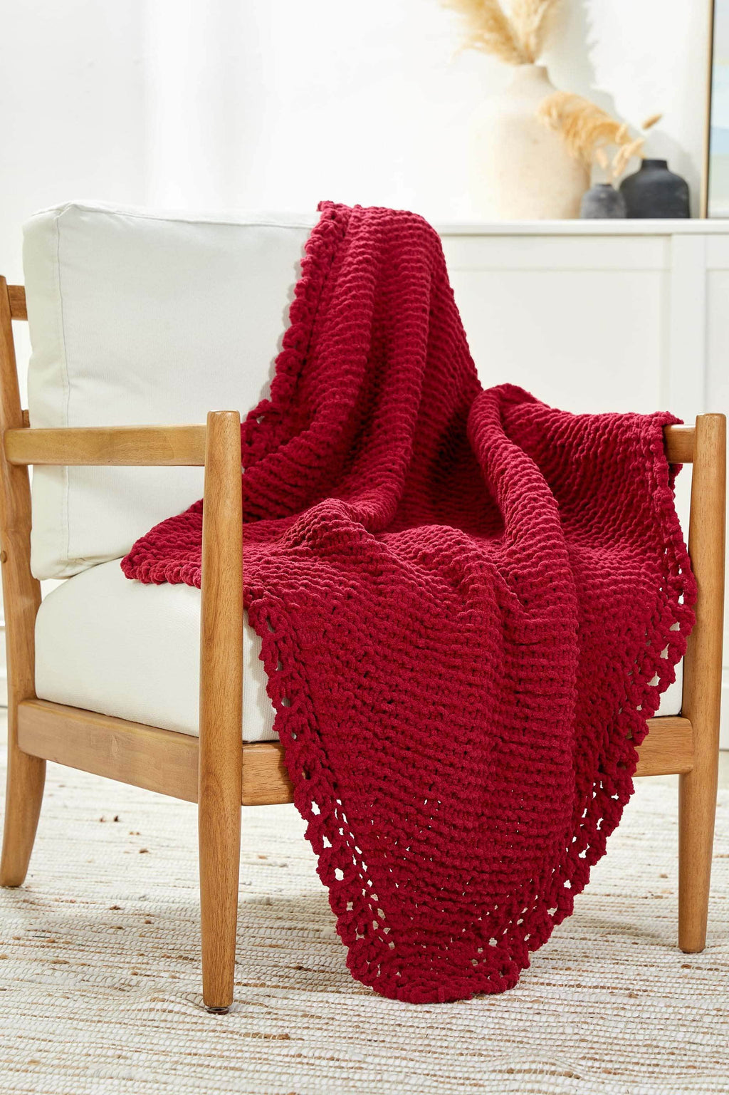 Diagonal Lace Edge Throw – Premier Yarns