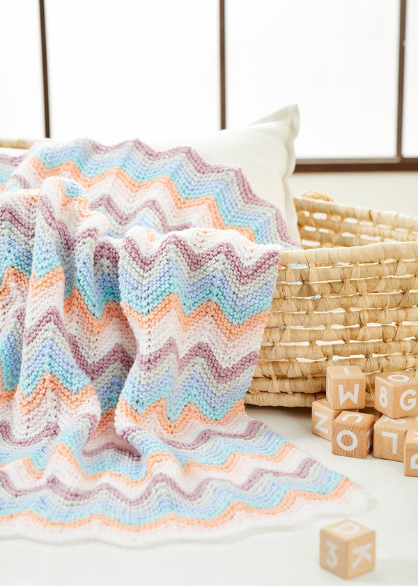 Knit Chevrons Baby Blanket