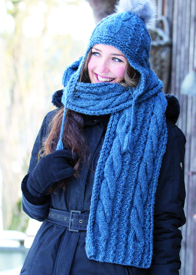 Twisting Cables Hat and Scarf