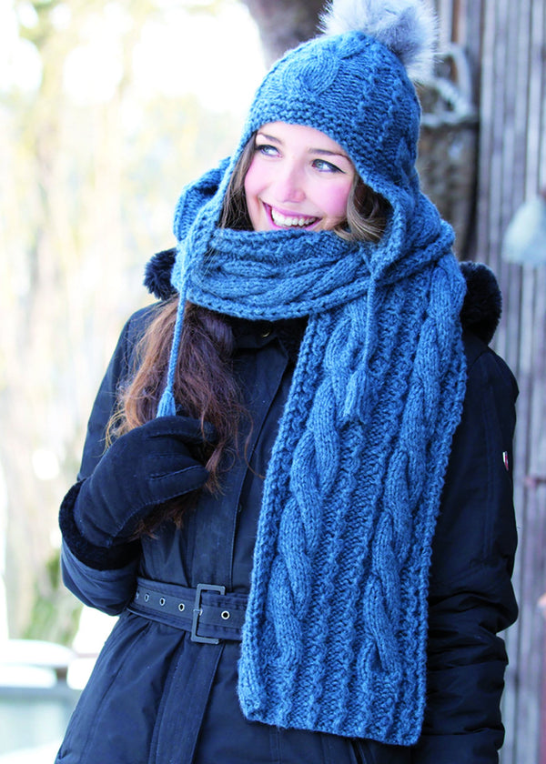 Twisting Cables Hat and Scarf