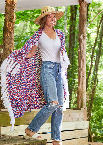 Ameri SPRAY MIX COLOR FRINGE KNIT¥17,600 BasixMultis_AmericanaFringeBla