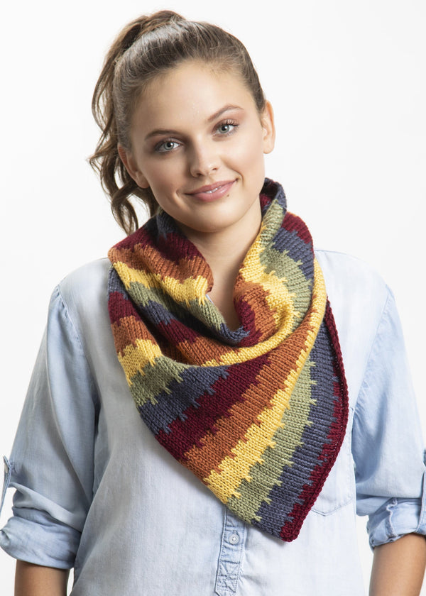 Rainbow Stripe Cowl