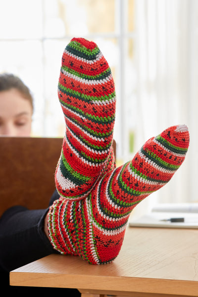 Crochet Watermelon Socks