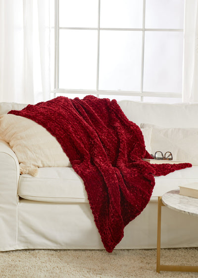 Ruby Ribbed Throw