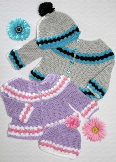 Premier Everyday® Baby Crochet Cardigan and Cap Set