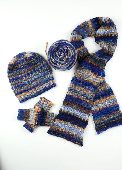 Slip Stitch Hat, Scarf, and Mitts