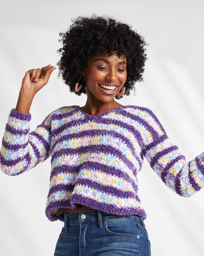 V-Neck Crochet Pullover