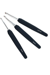 Single Ended Aluminum Crochet Hooks - Black