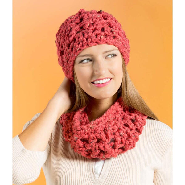 Premier® Mega Tweed Crochet Hat and Cowl