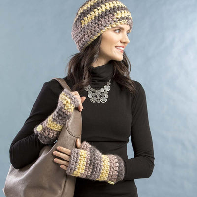 Premier® Fingerless Mitts Mega Crochet Free Download