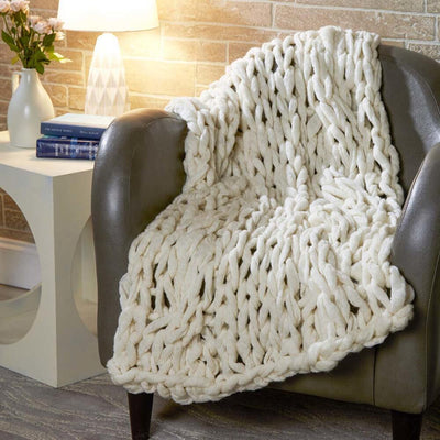 Premier® Cloudy Cable Blanket Arm Knitting