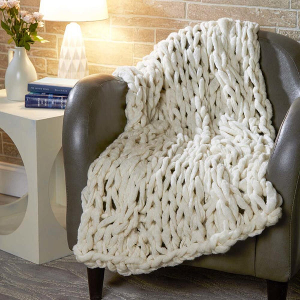 Premier® Cloudy Cable Blanket Arm Knitting
