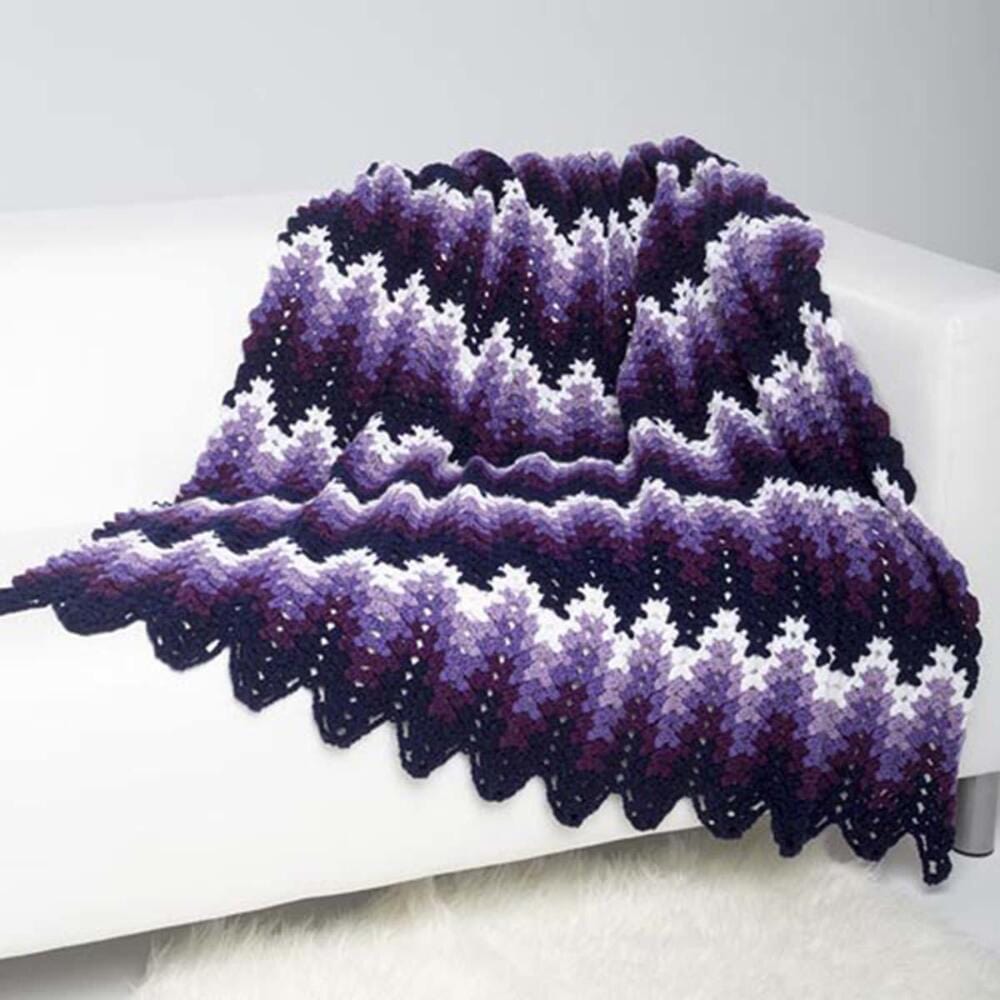 Aubergine Ripple Throw – Premier Yarns