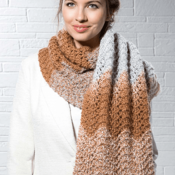 Italian Ripple Yarn Ripple Scarf Knitting Pattern