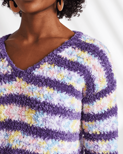 V-Neck Crochet Pullover